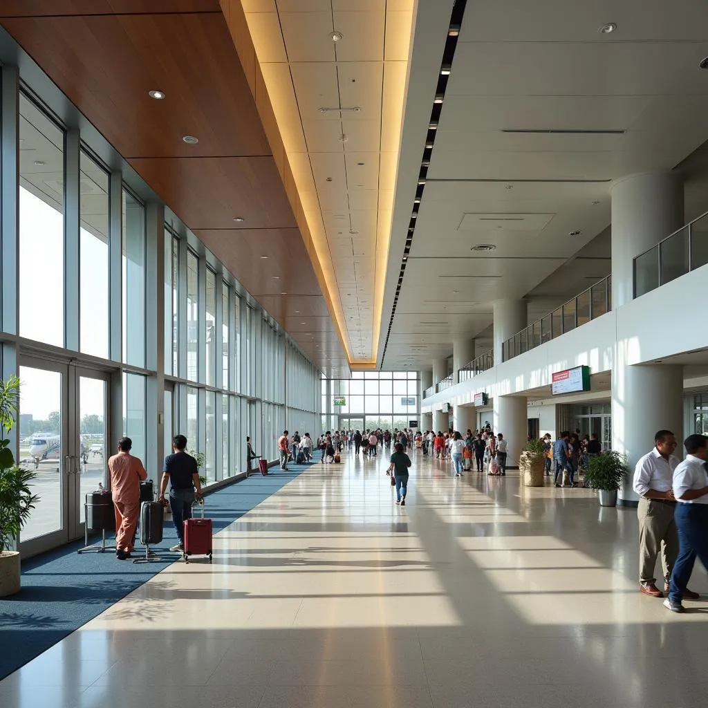 Modern terminal building at Pandit Deen Dayal Upadhyay Airport