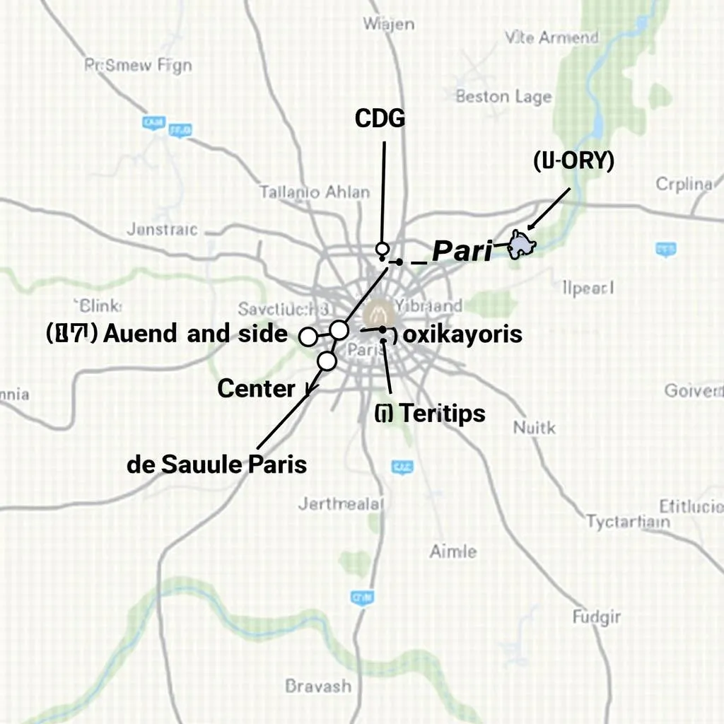 Map of Paris Airports