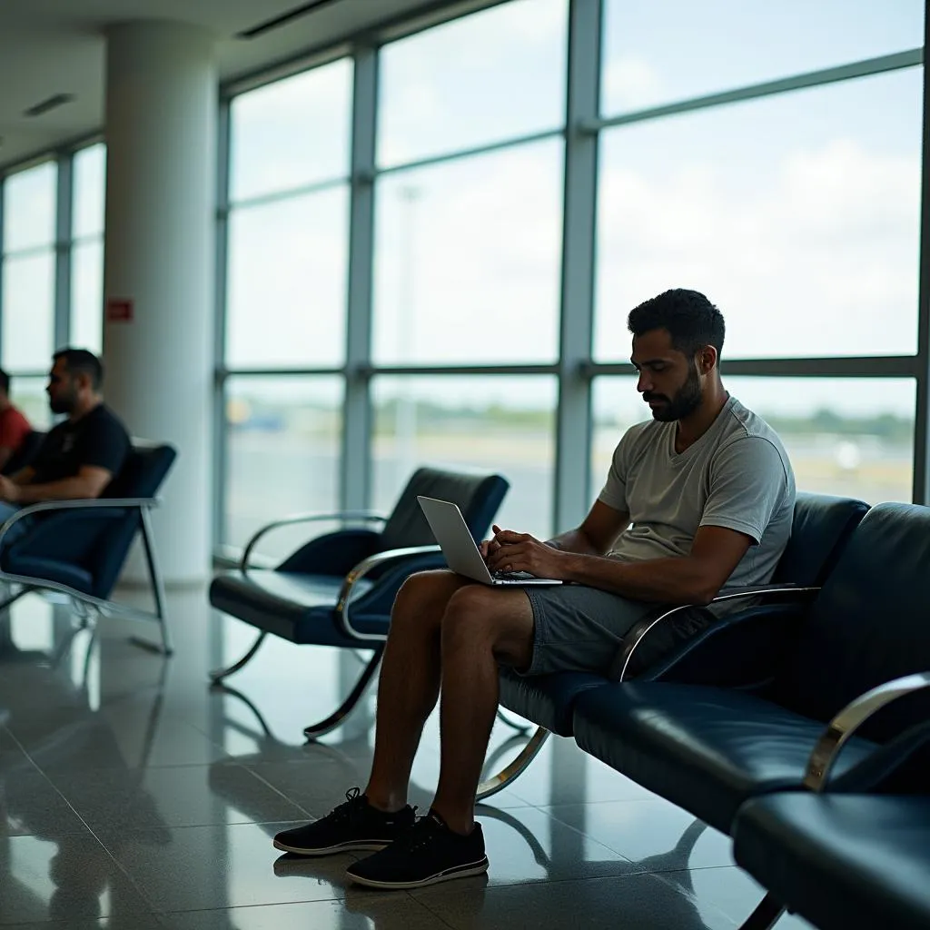 Passenger Waiting at Piarco Airport