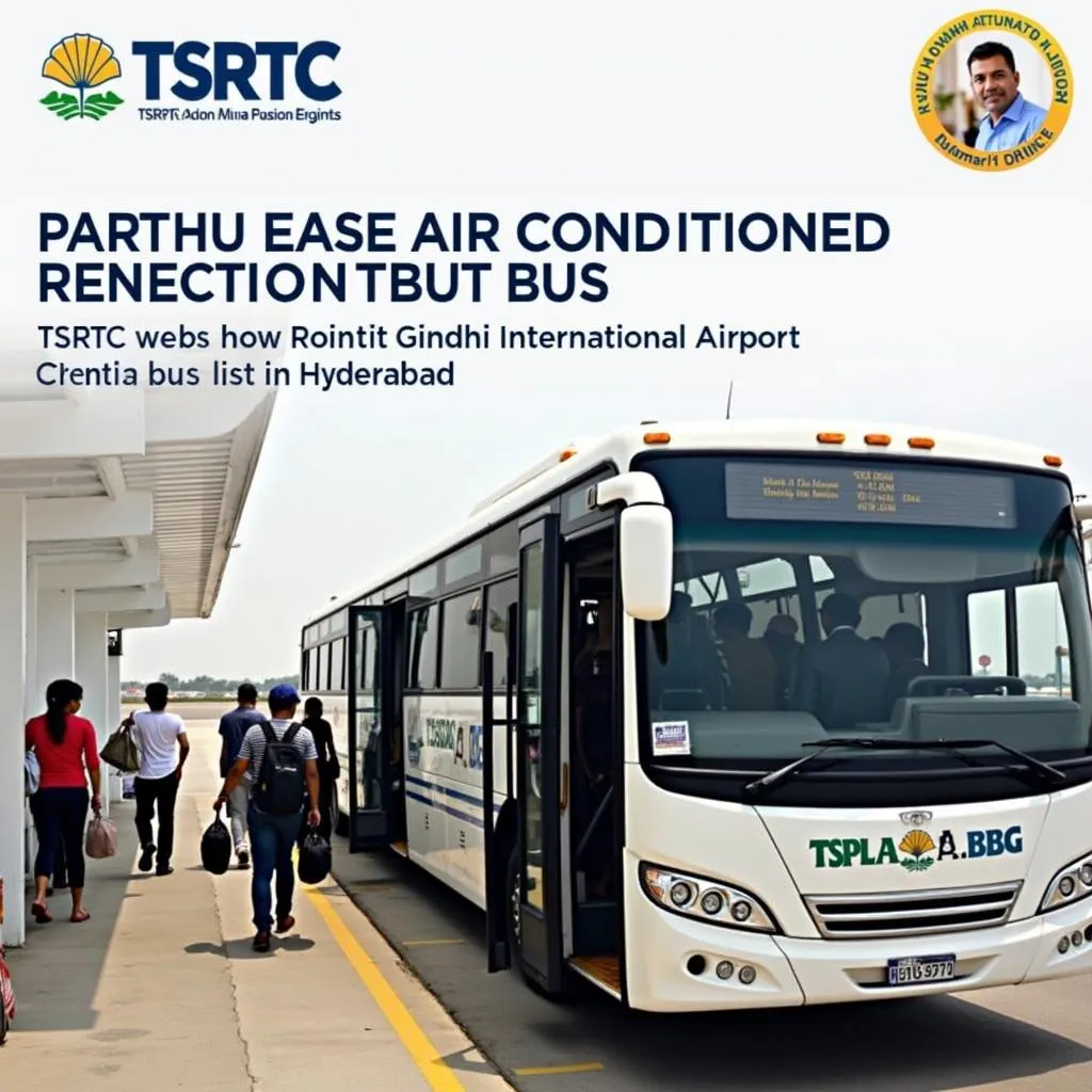 Passengers Boarding an AC Bus at Hyderabad Airport