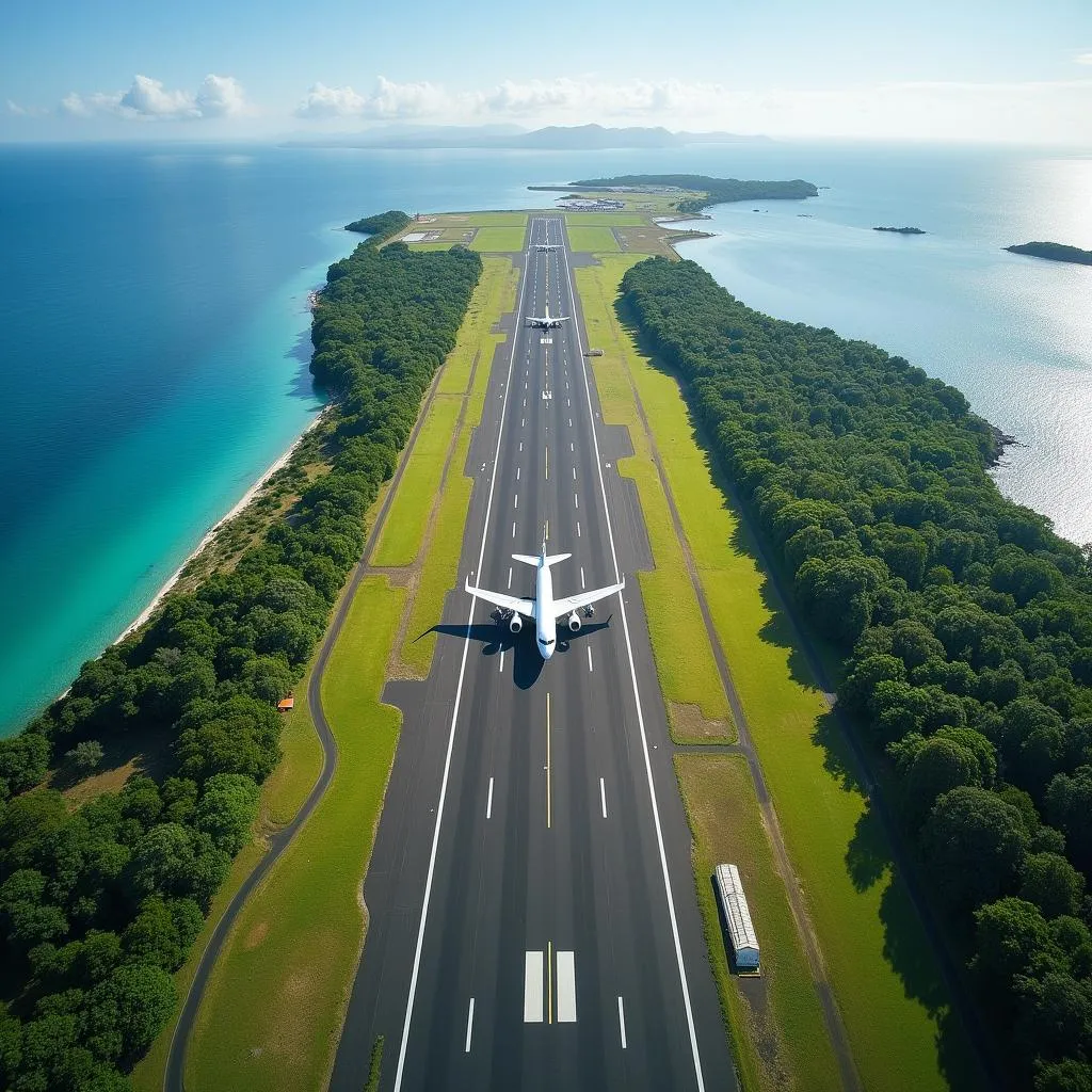 Port Blair Airport Runway Aerial View, Veer Savarkar International Airport, Andaman and Nicobar Islands