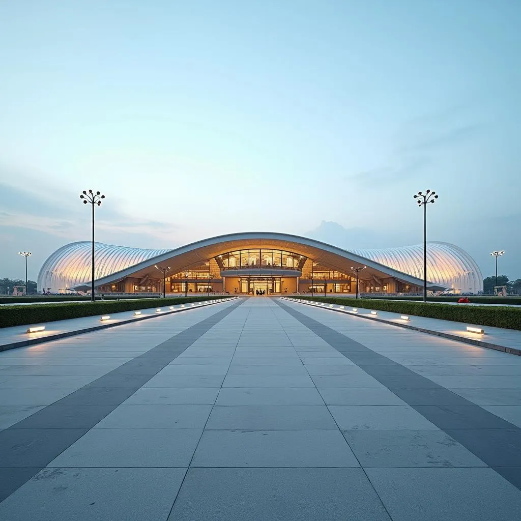 Modern terminal building at Prayagraj Airport