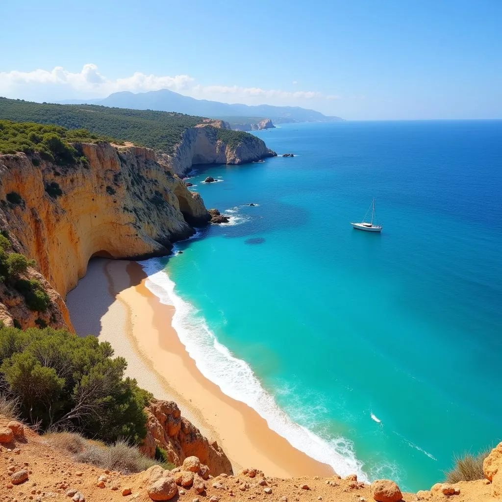 Breathtaking panoramic view of the Puglia coastline with turquoise waters