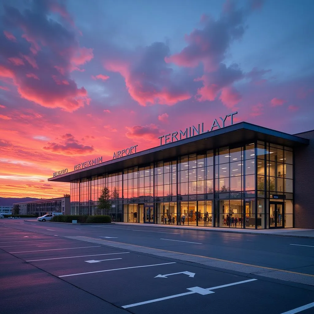 Modern glass facade of Pulkovo Airport terminal