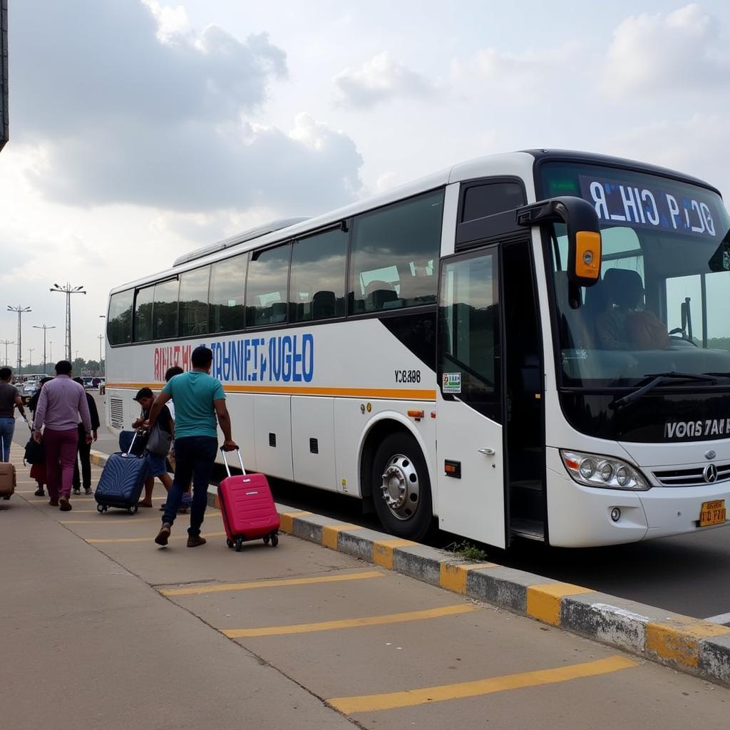 Pushpak Airport Liner Bus at the Terminal