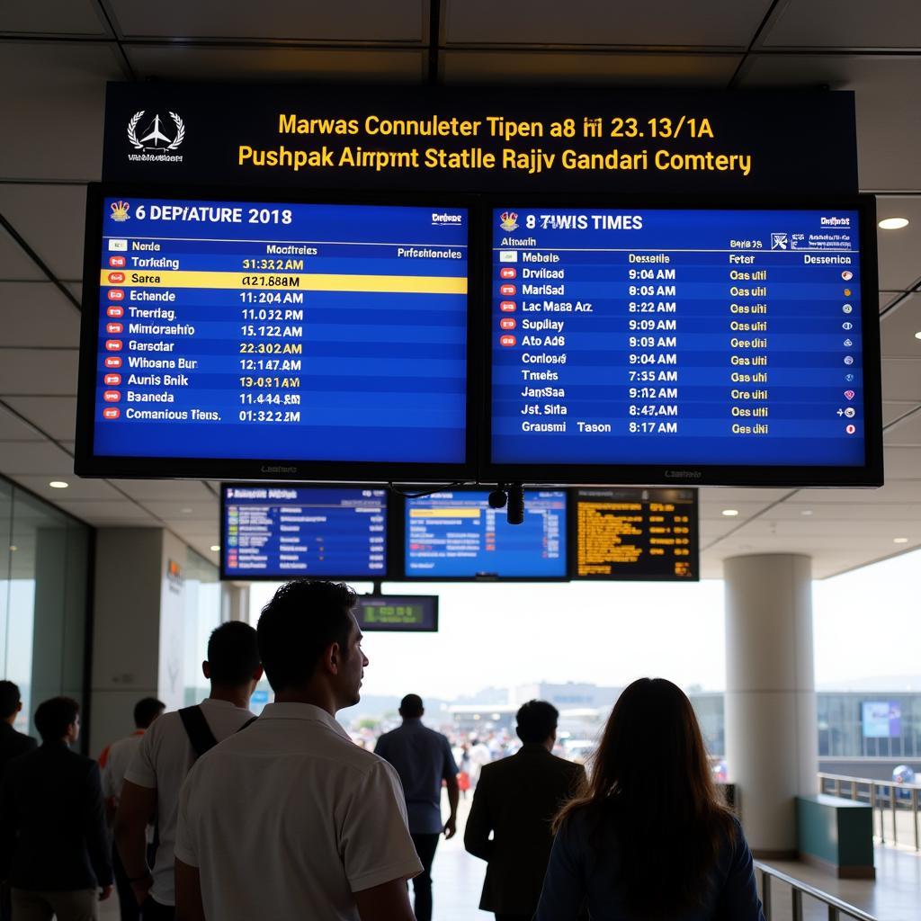 Pushpak Airport Liner Schedule Board