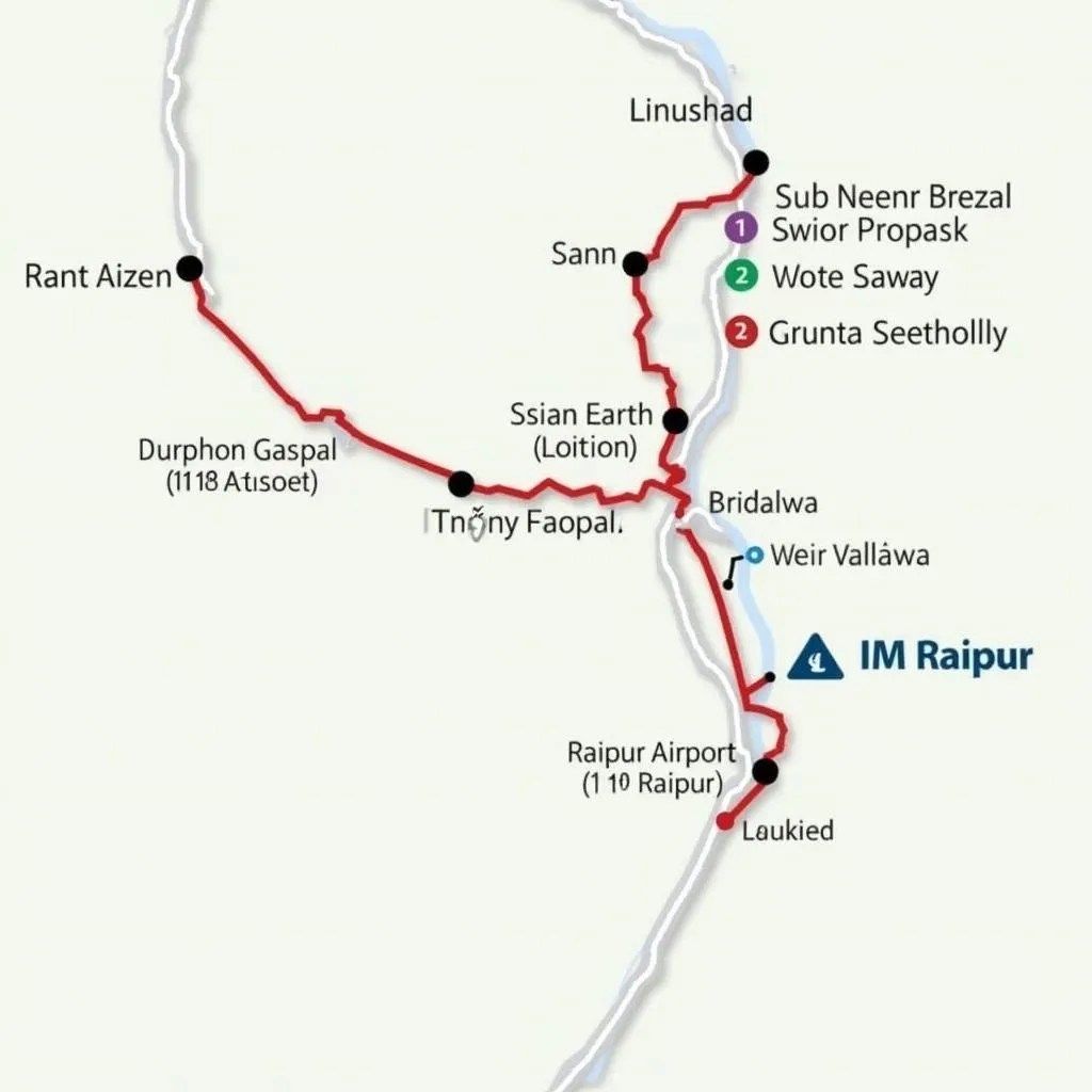 Raipur Airport to IIM Raipur Bus Route