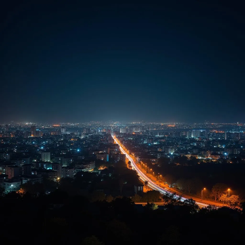 Raipur City Skyline at Night