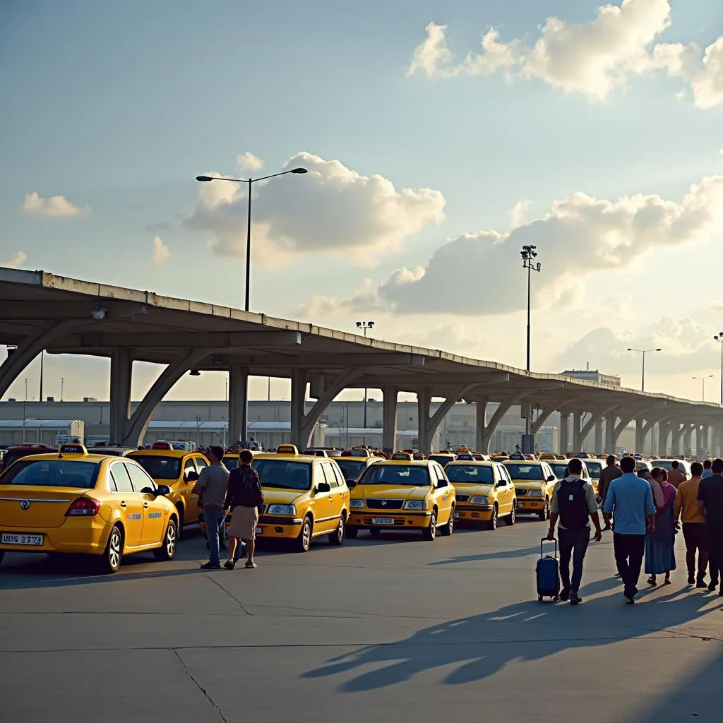 Taxi service at a Rajasthan airport