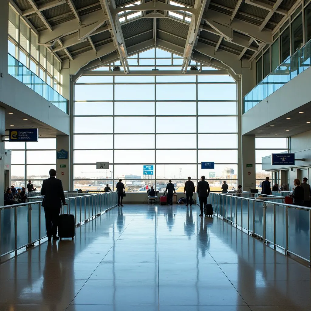 Modern and spacious interior of the RDU Airport terminal