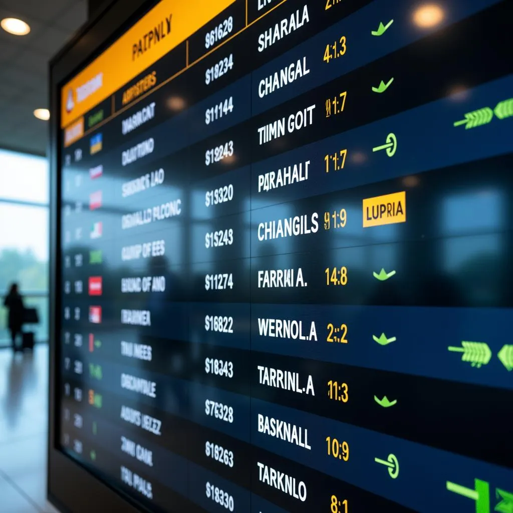 Flight Departures Board at Ranchi Airport