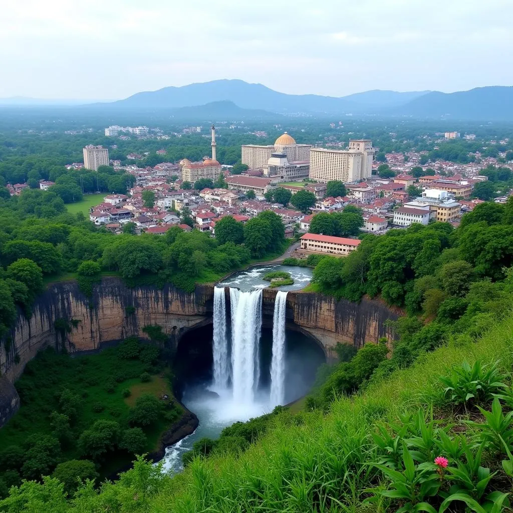 Ranchi Cityscape with Waterfalls