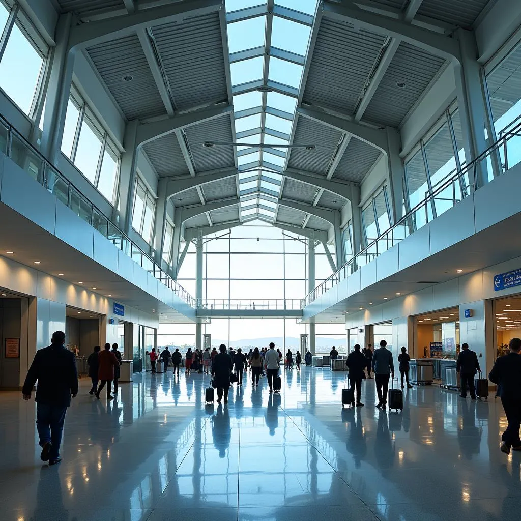 Modern Rourkela Airport terminal with passengers