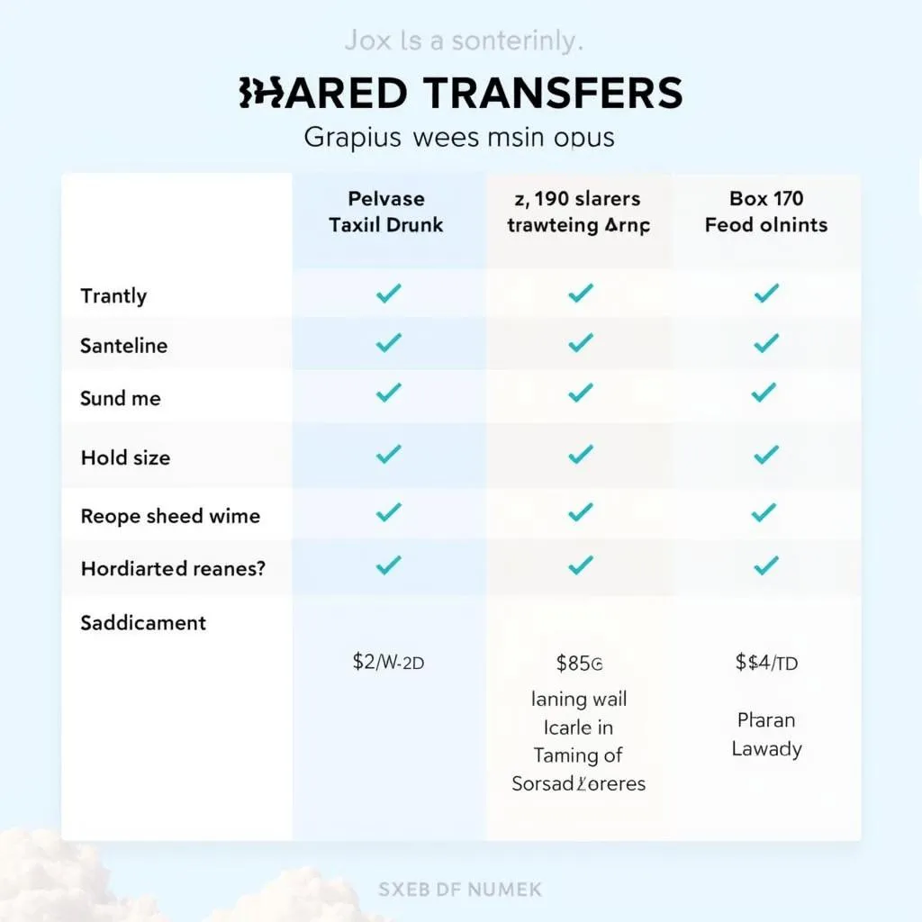 Santorini Airport Transfer Comparison Chart