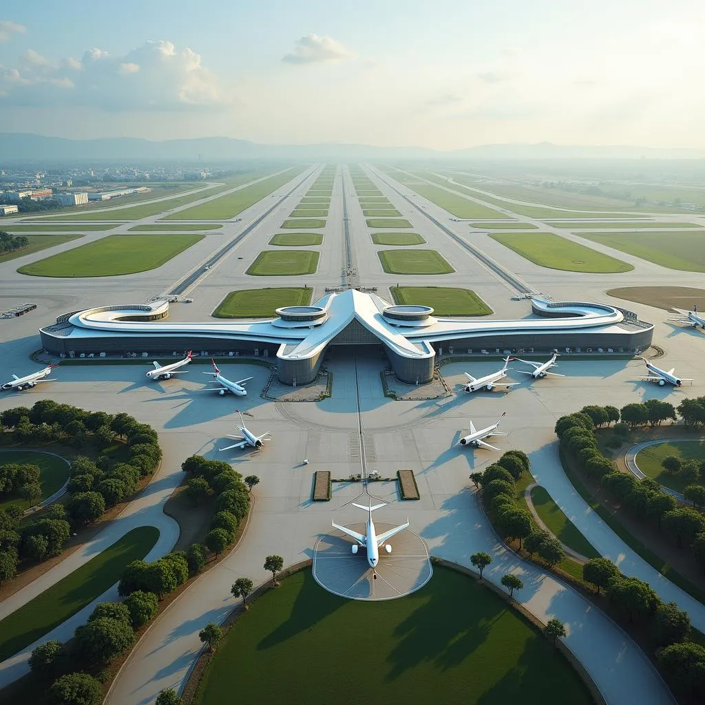 Sardar Vallabhbhai Patel International Airport Aerial View