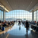 Shamshabad Airport Terminal with Passengers