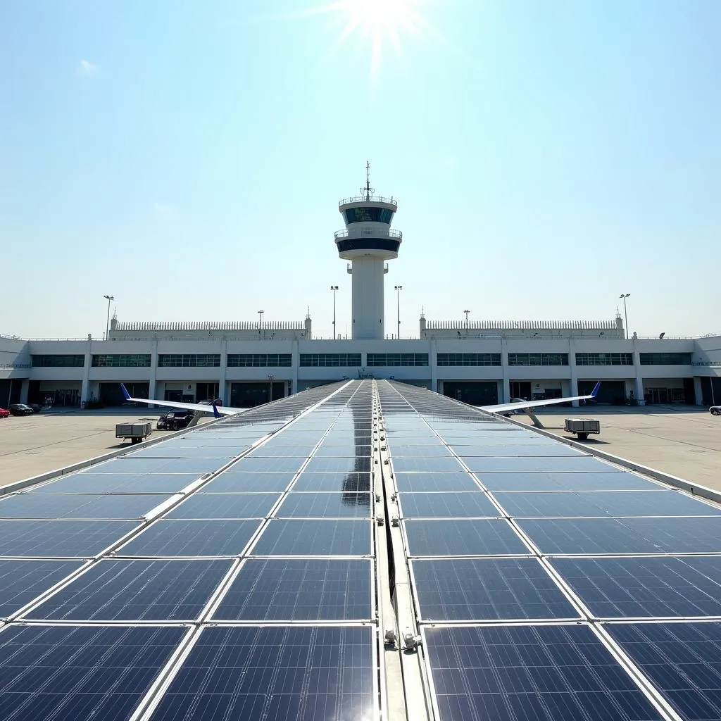 Solar Panels on Airport Roof