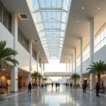 Modern and spacious terminal at Sphinx International Airport