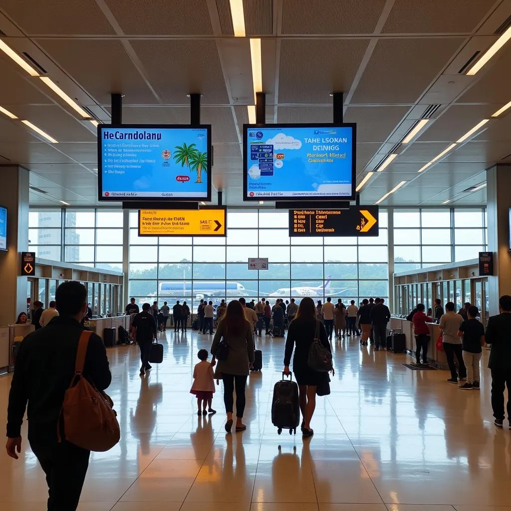 Tourists arriving at Bandaranaike International Airport (CMB)