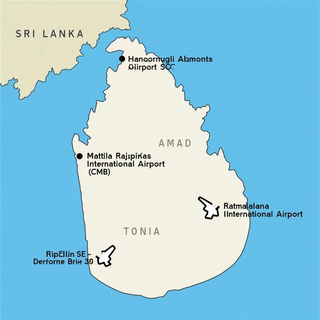 Sri Lanka Airport Map