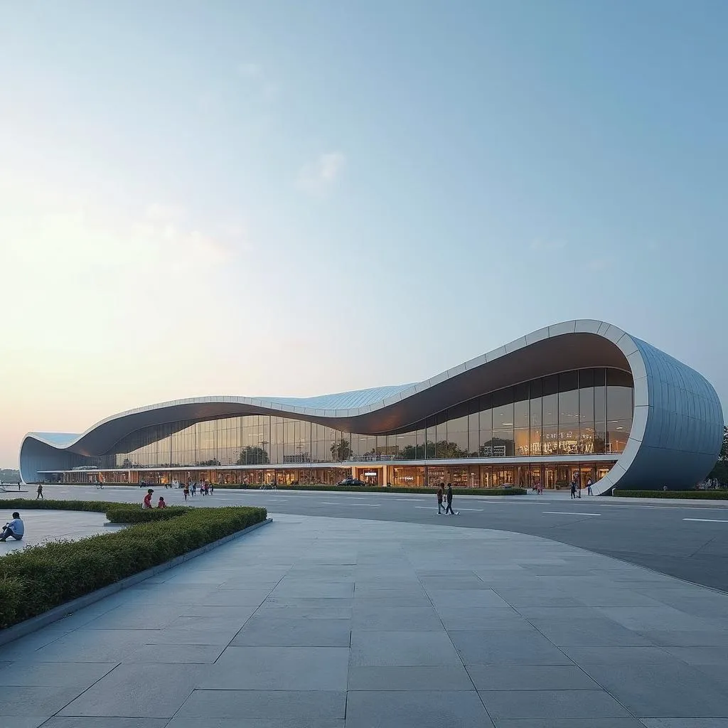 Modern exterior of T3 Terminal at Delhi Airport