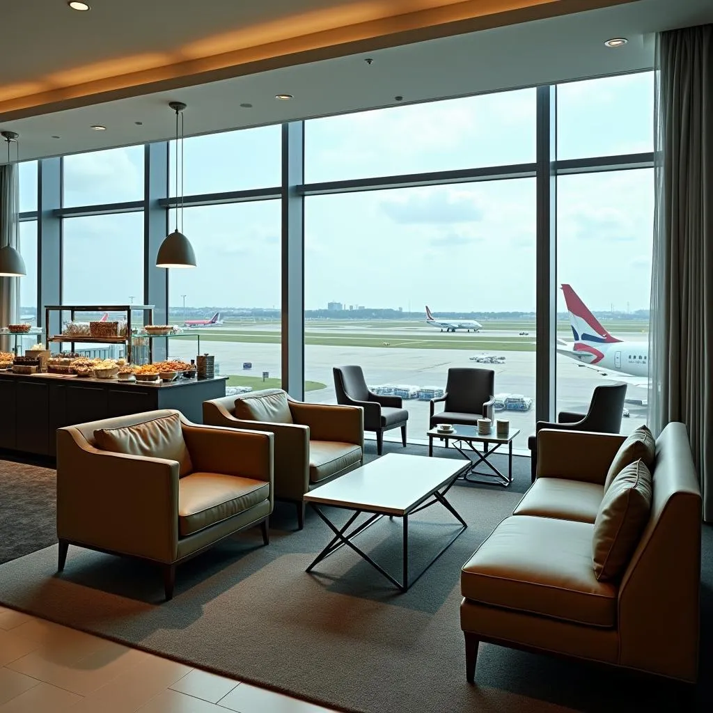 Modern Airport Lounge with Comfortable Seating