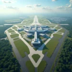 Aerial View of a Modern Airport in Tamil Nadu