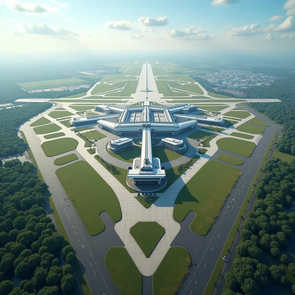 Aerial View of a Modern Airport in Tamil Nadu