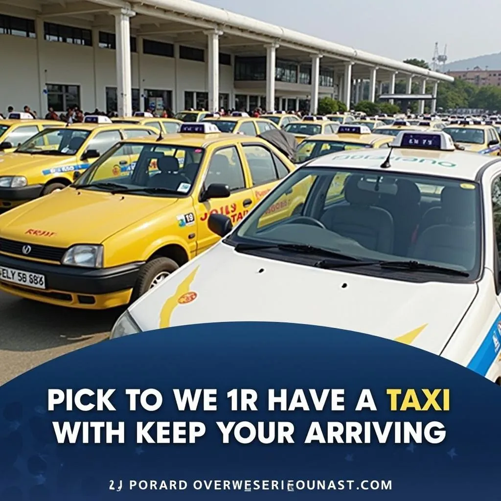 Taxis waiting outside Jolly Grant Airport terminal