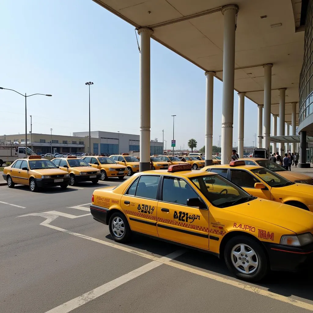 Taxi Waiting Outside Rajkot Airport Arrivals