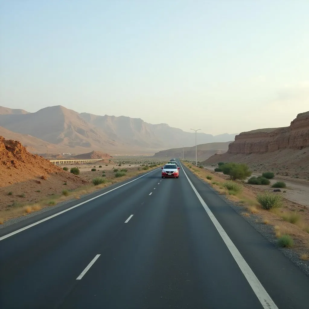 Taxi on a Highway near Dahej