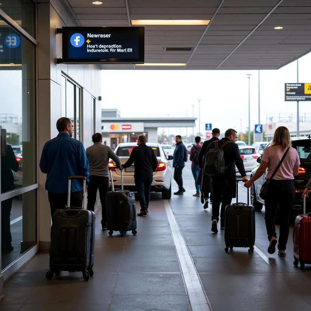 Passengers Queuing for Taxis