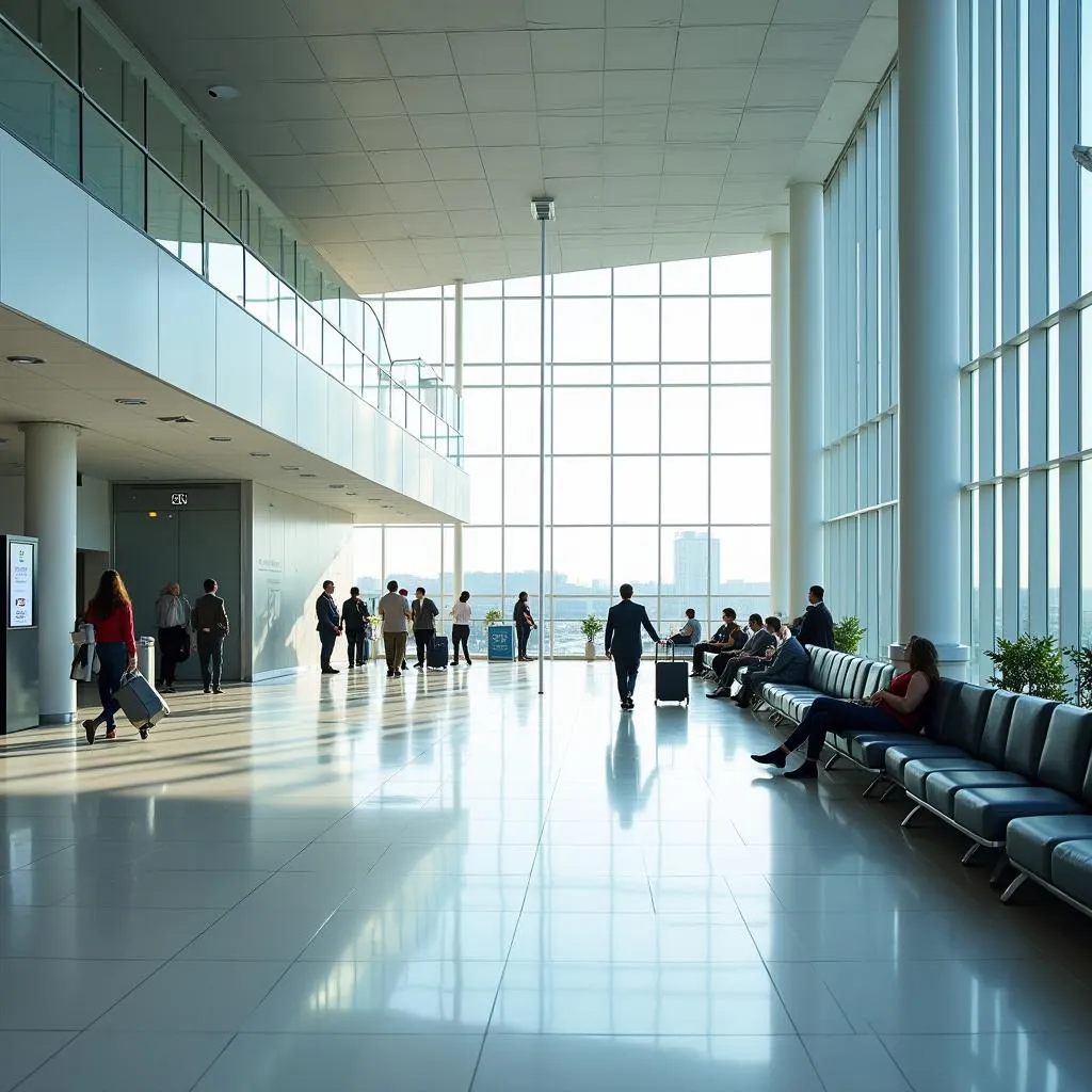 Spacious Departure Hall of Lucknow Airport's Terminal 3