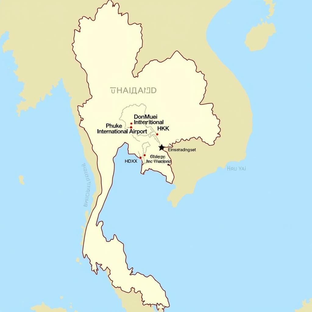 Map of Thailand's International Airports