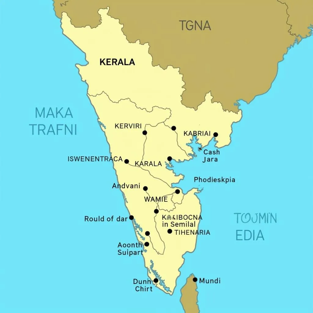 Thiruvananthapuram International Airport on a map