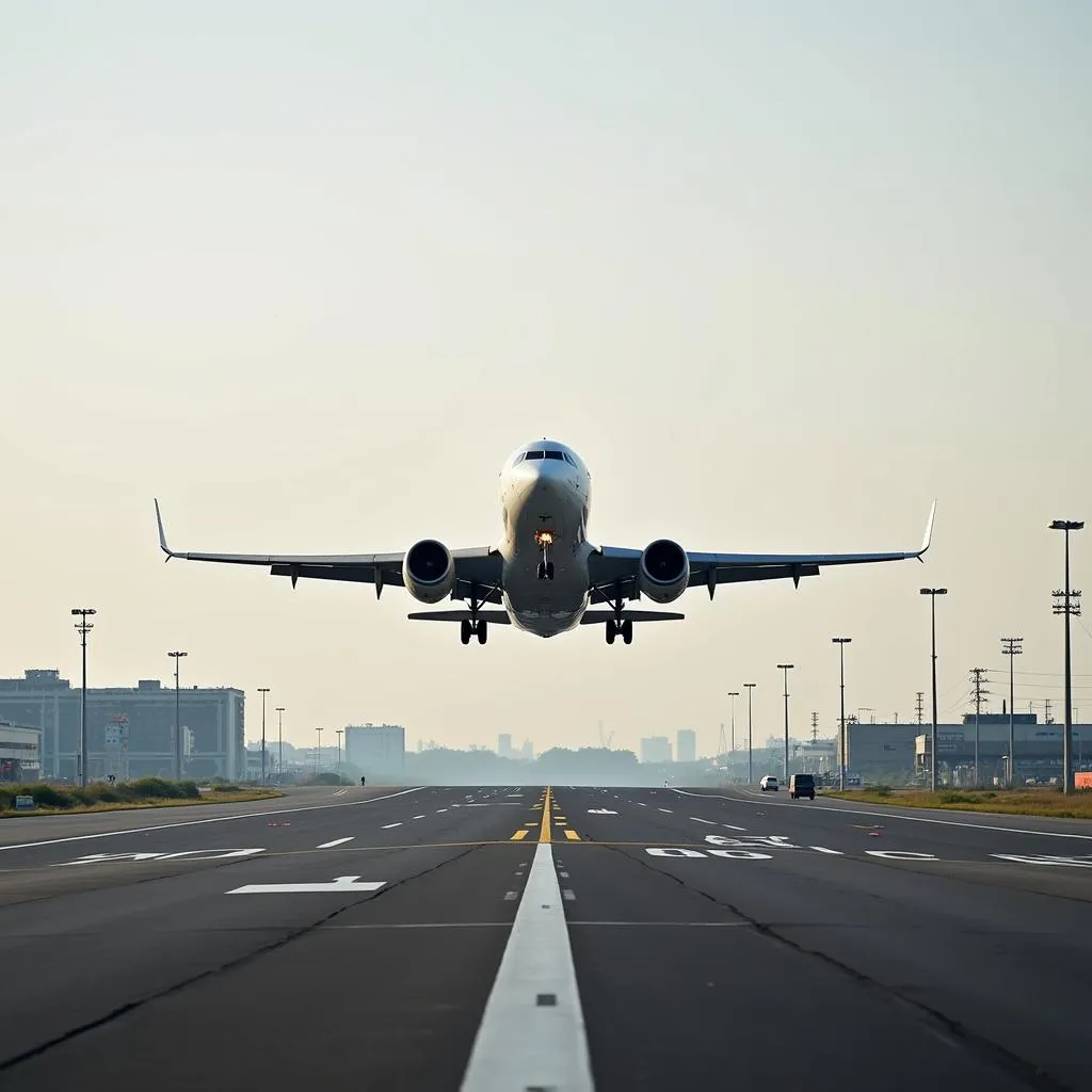 Tianjin Airport Runway Takeoff