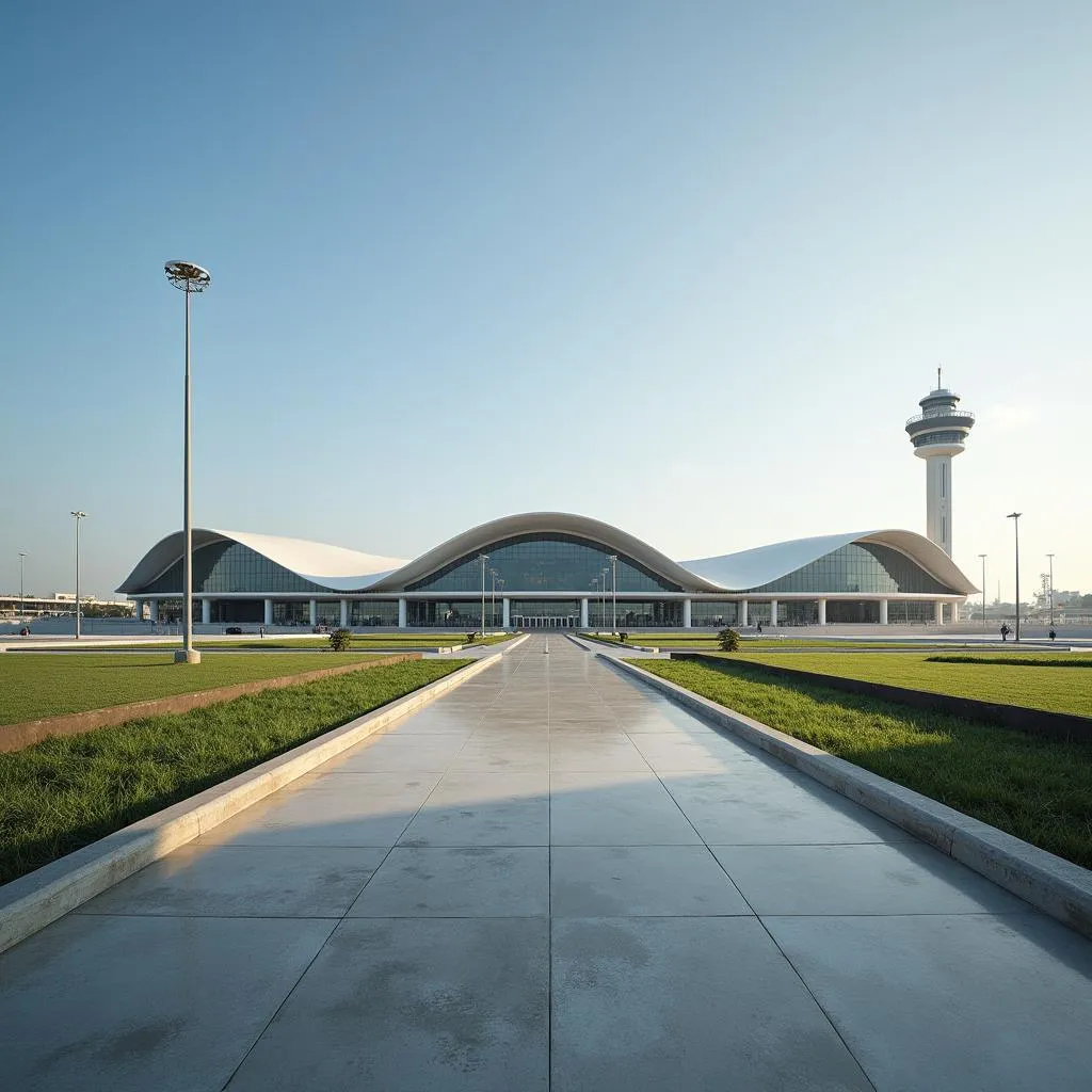 Modern architecture of Tipu Sultan Airport terminal