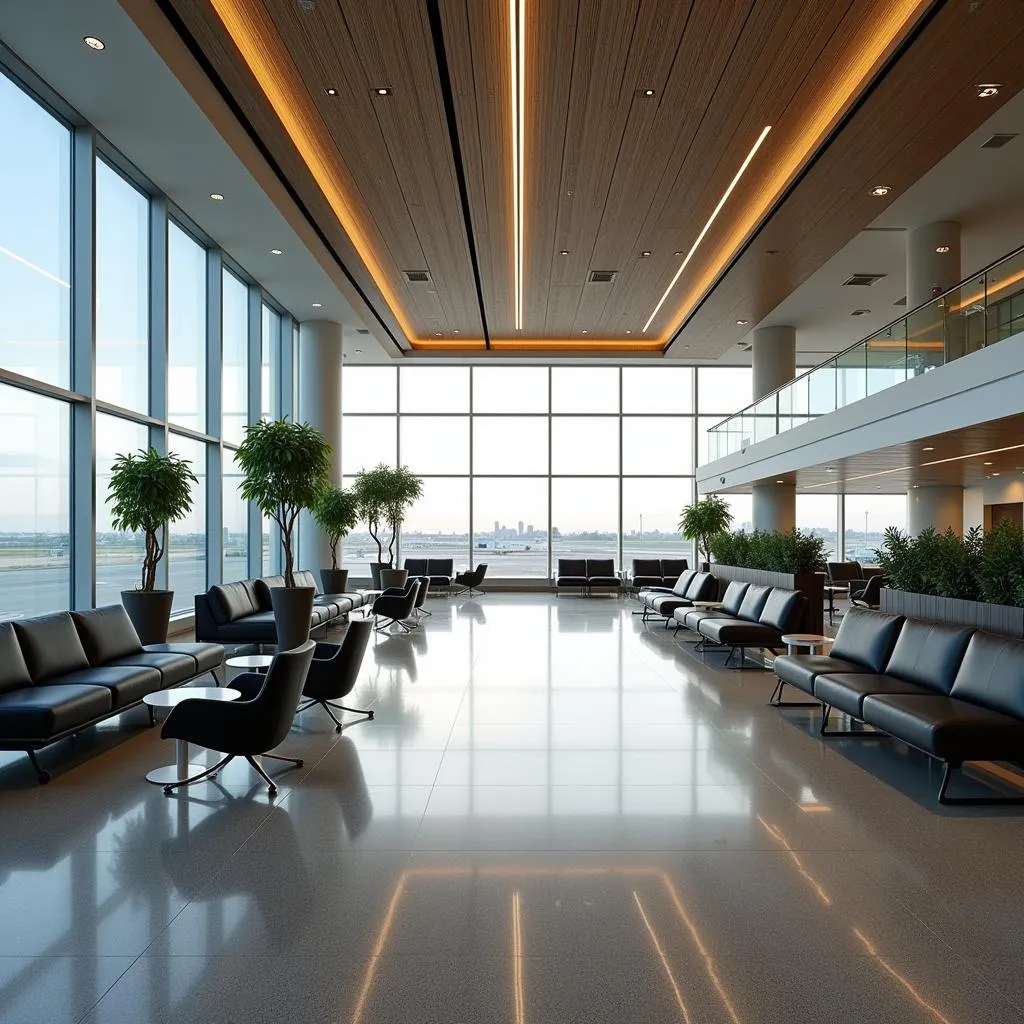 Spacious departure lounge at TNR Airport