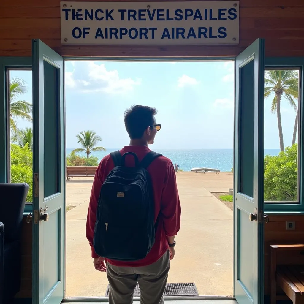 Traveler Arriving at Kavaratti Airport