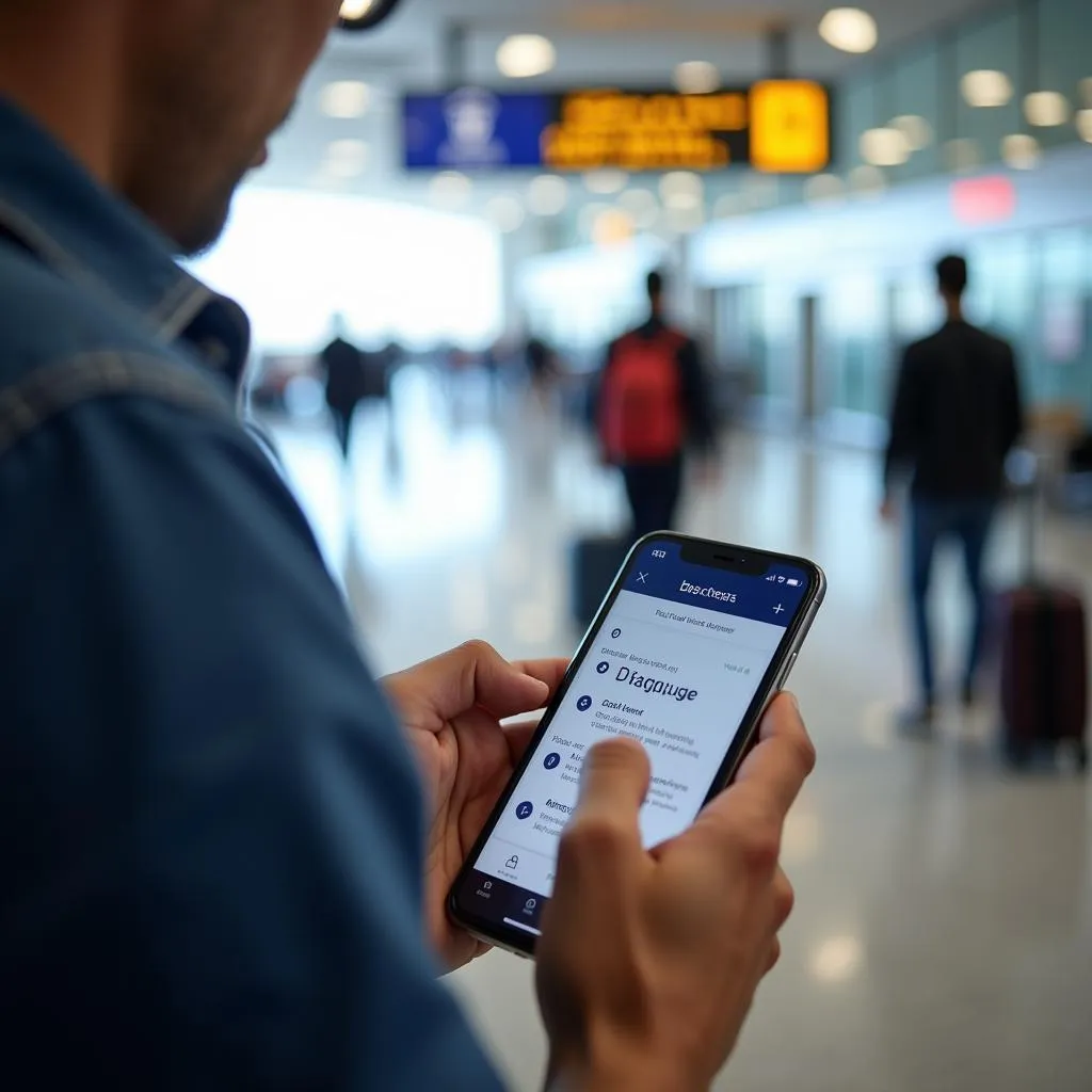 Checking Baggage Allowance on Smartphone