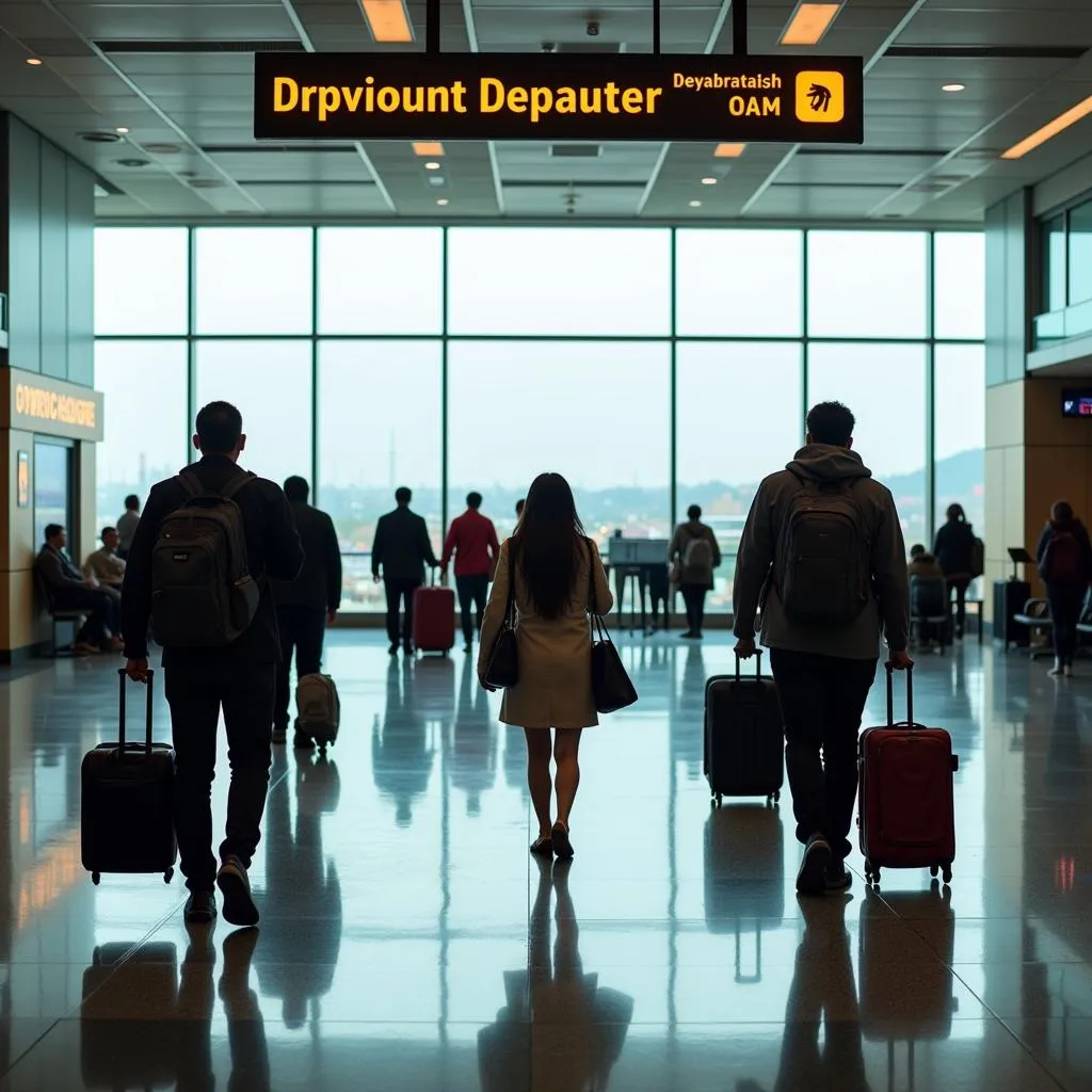 Travelers at Chandigarh Airport