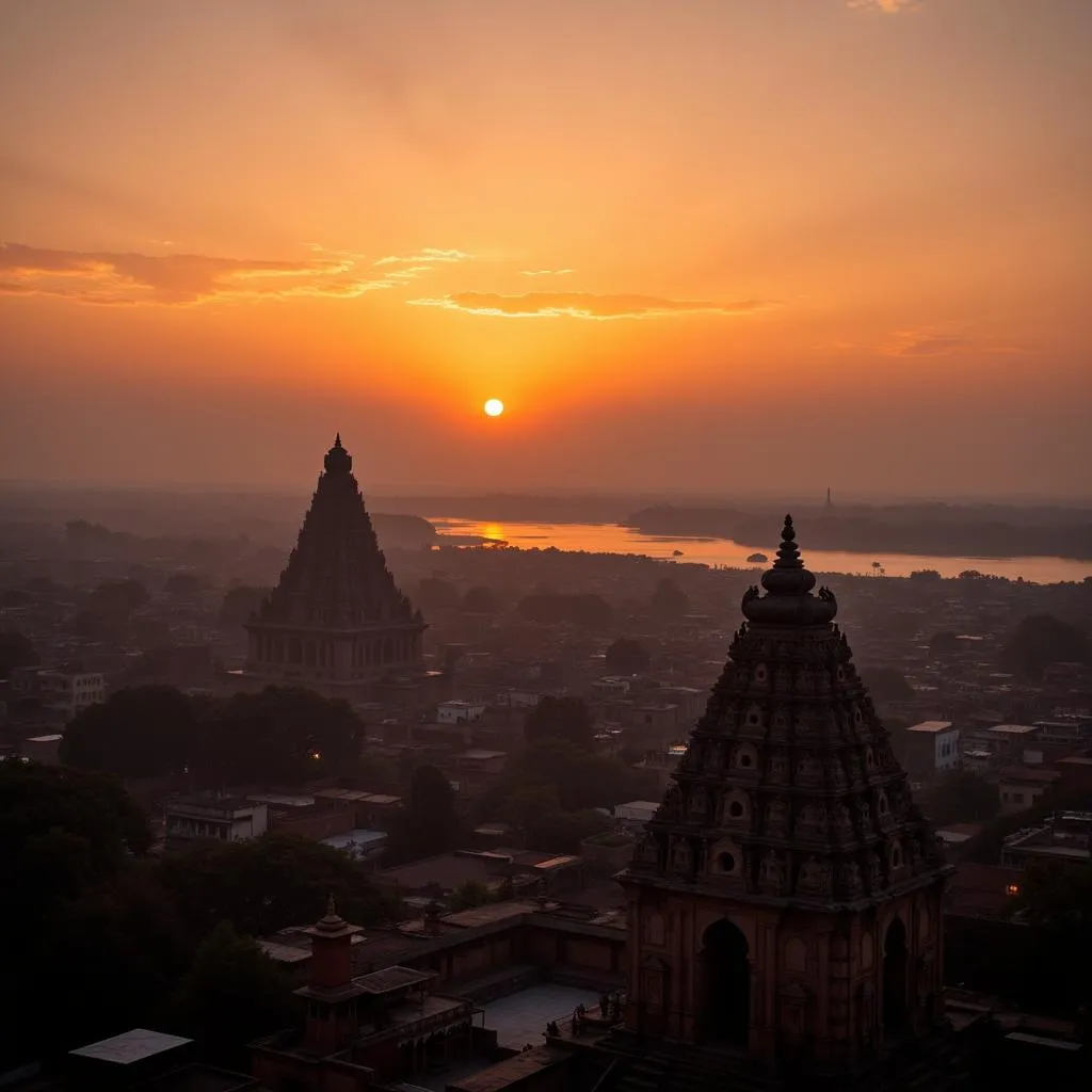 Ujjain Cityscape at Sunset