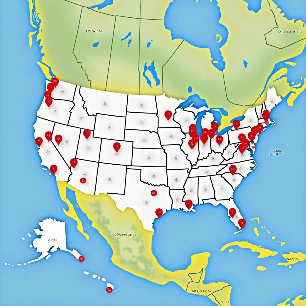 Map of US Airports