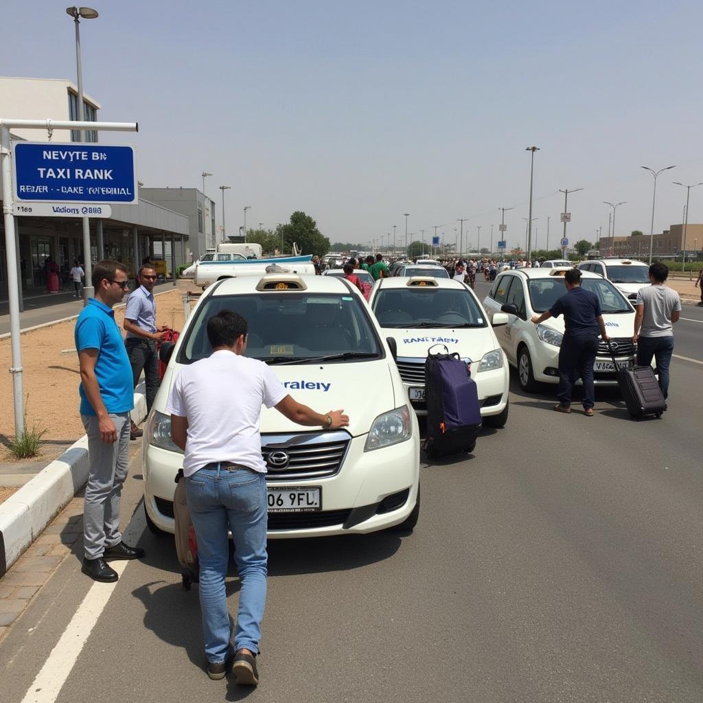 Taxi rank outside UVF Airport terminal