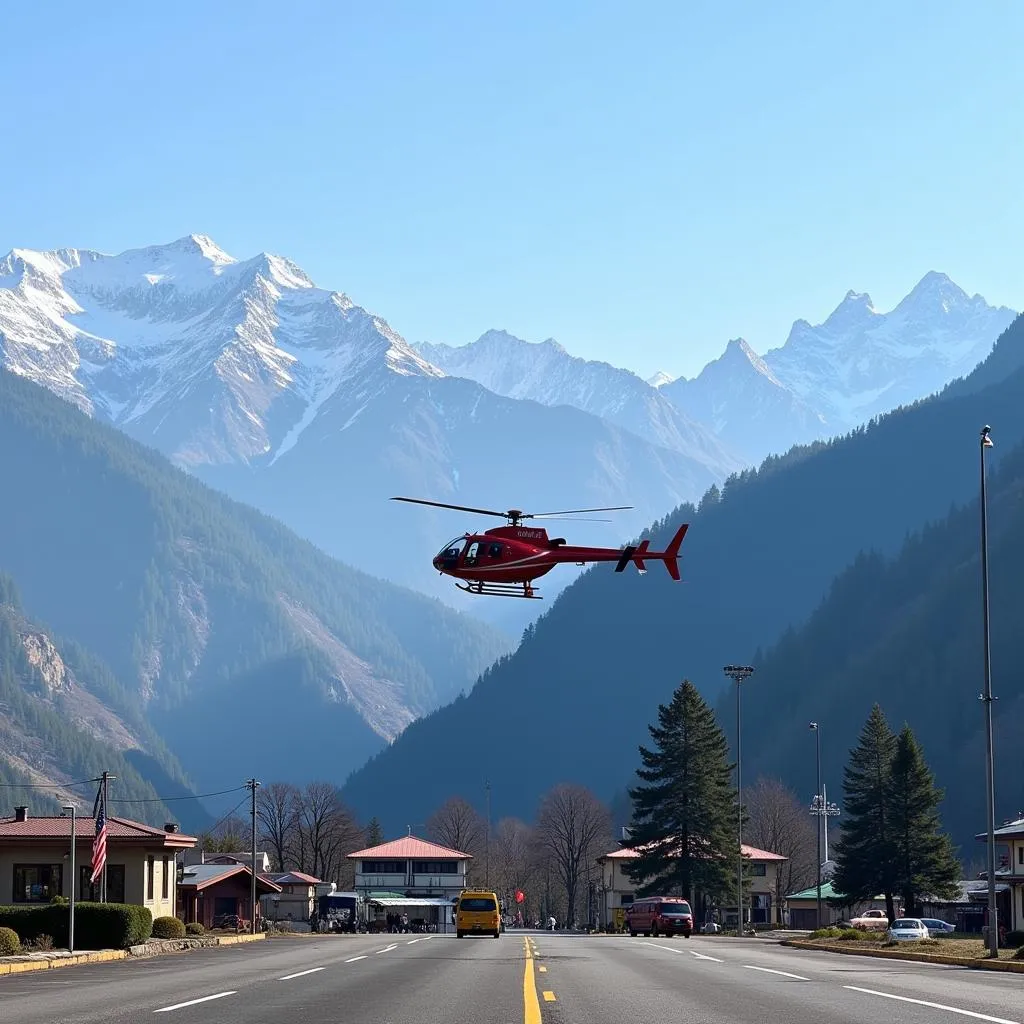 Helicopter ride over the Himalayas to Vaishno Devi