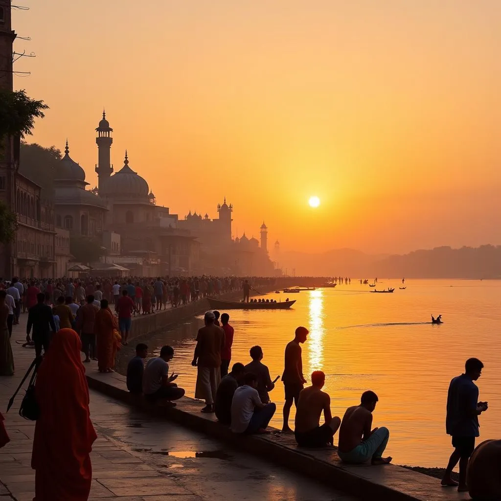 Varanasi Ghats and Ganges River