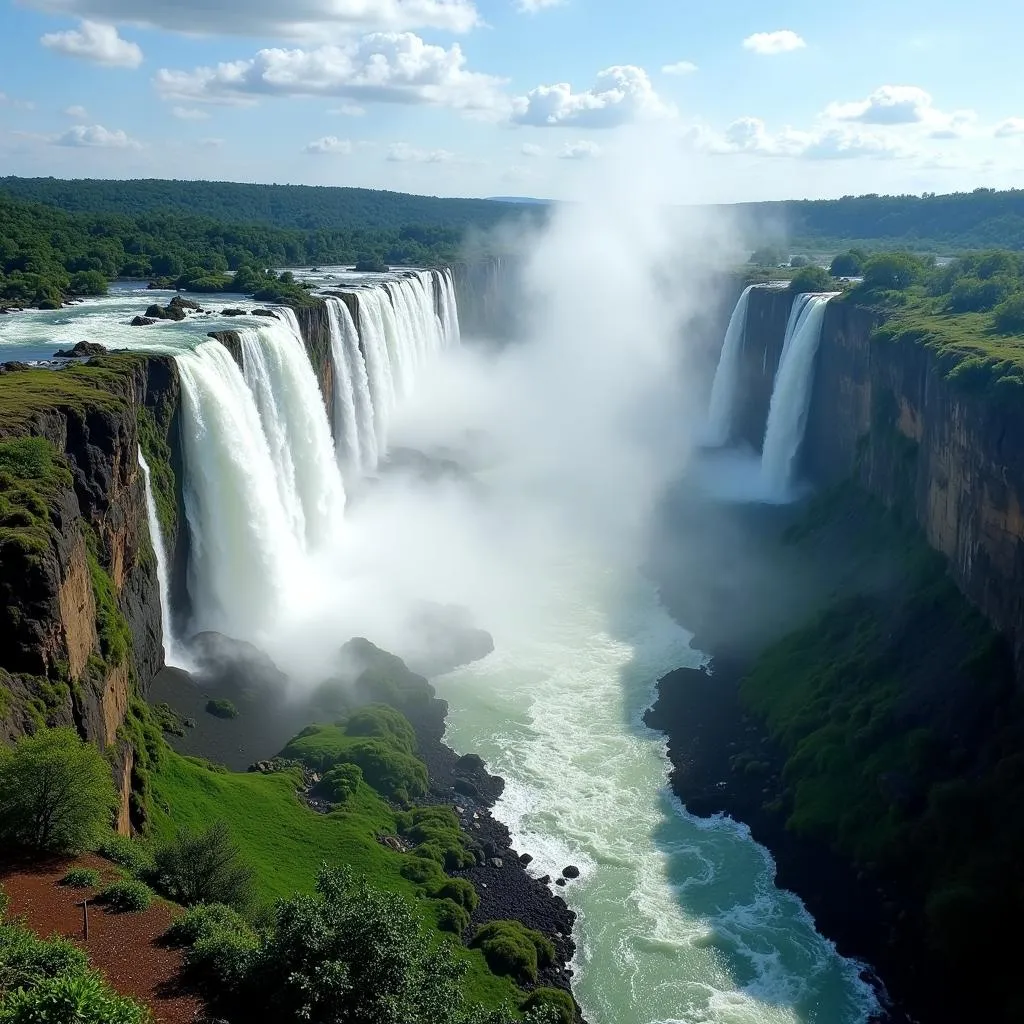 The magnificent Victoria Falls in Zimbabwe