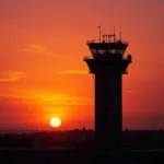 Vizag Airport Control Tower at Sunset