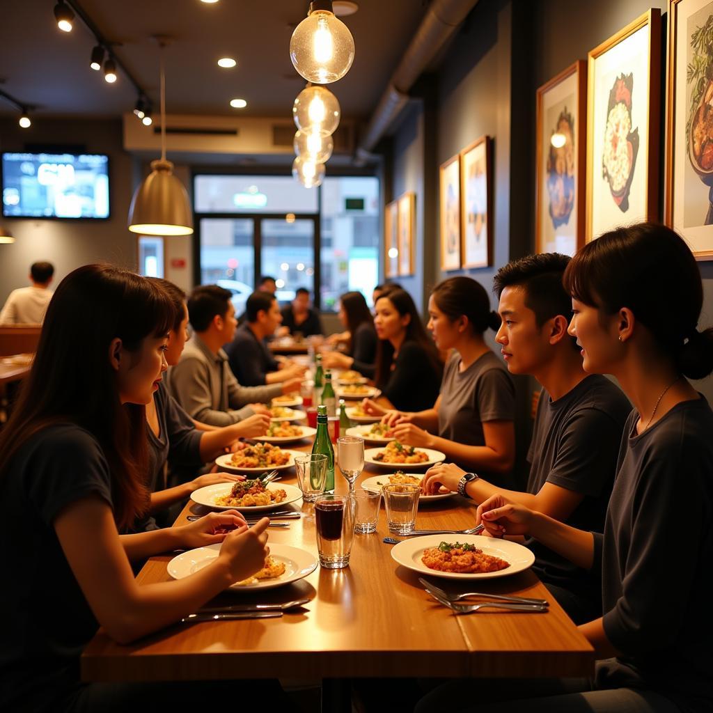 Lively dining atmosphere at Zaitoon Old Airport Road.