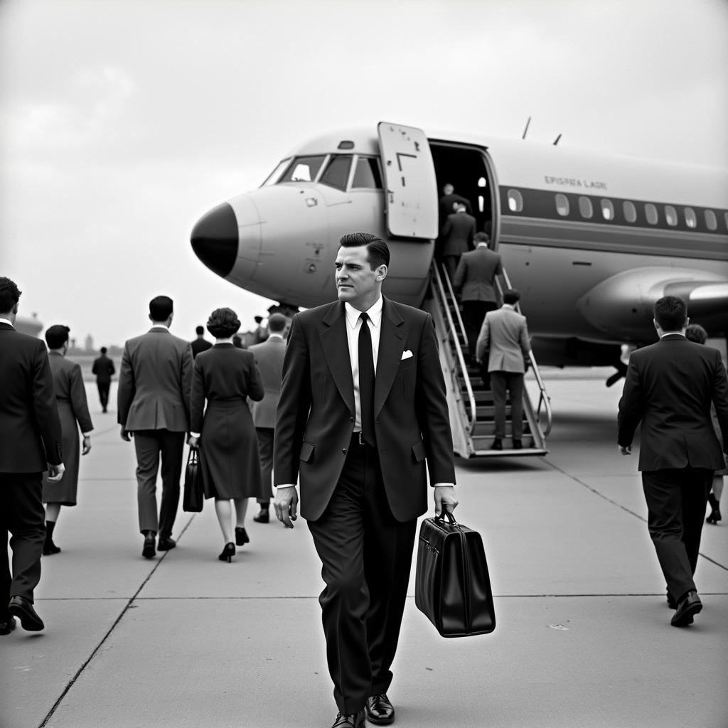 Man Arriving at Tokyo Airport in 1954